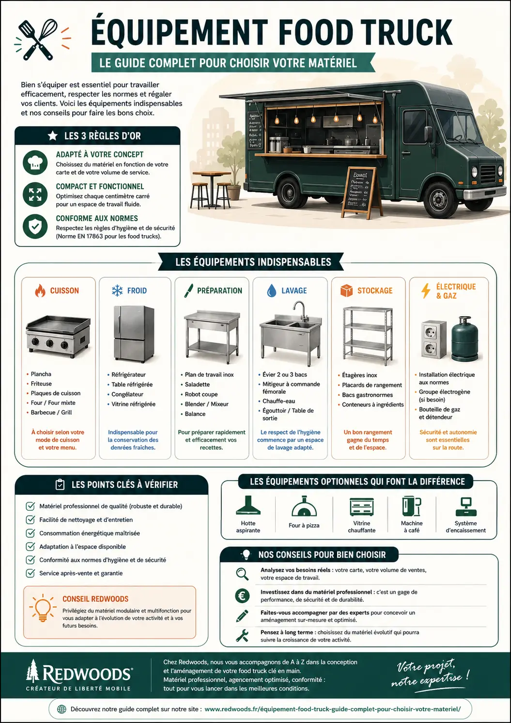 Équipement food truck - infographie